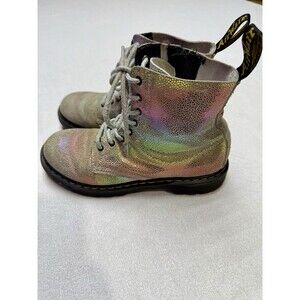 Dr. Martens 1460 Youth Size 4 Pascal J Rainbow Iridescent Metallic Zip Boots